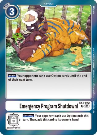 Emergency Program Shutdown! (Blast Ace Double Pack Set) (EX1-072) - Classic Collection Foil - Premium Digimon Single from Bandai - Just $0.76! Shop now at Game Crave Tournament Store