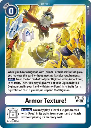 Armor Texture! (Blast Ace Double Pack Set) (BT8-110) - New Awakening Foil - Premium Digimon Single from Bandai - Just $1.02! Shop now at Game Crave Tournament Store