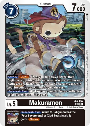 Makuramon (EX5-052) - Animal Colosseum - Premium Digimon Single from Bandai - Just $0.25! Shop now at Game Crave Tournament Store