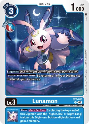 Lunamon (EX5-016) - Animal Colosseum - Premium Digimon Single from Bandai - Just $0.25! Shop now at Game Crave Tournament Store