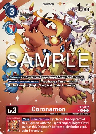 Coronamon (Alternate Art) (EX5-007) - Animal Colosseum Foil - Premium Digimon Single from Bandai - Just $9.79! Shop now at Game Crave Tournament Store