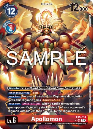 Apollomon (Alternate Art) (EX5-014) - Animal Colosseum Foil - Premium Digimon Single from Bandai - Just $9.69! Shop now at Game Crave Tournament Store