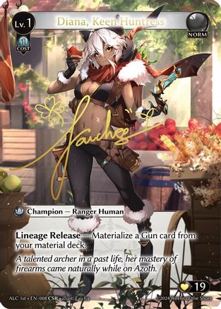Diana, Keen Huntress (CSR) (ALC1E) (ALCHEMICAL REVOLUTION) Foil - Premium Grand Archive Single from Alchemical Revolution - Just $475! Shop now at Game Crave Tournament Store