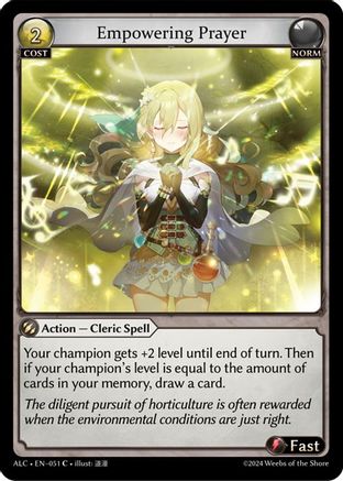 Empowering Prayer (ALCHEMICAL REVOLUTION) Foil - Premium Grand Archive Single from Alchemical Revolution - Just $2.28! Shop now at Game Crave Tournament Store