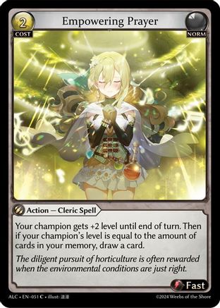 Empowering Prayer (ALCHEMICAL REVOLUTION) Foil - Premium Grand Archive Single from Alchemical Revolution - Just $1.10! Shop now at Game Crave Tournament Store