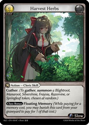 Harvest Herbs (ALCHEMICAL REVOLUTION) Foil - Premium Grand Archive Single from Alchemical Revolution - Just $8.07! Shop now at Game Crave Tournament Store