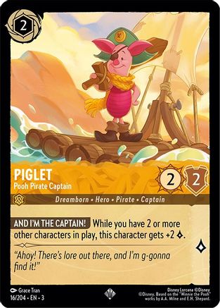 Piglet - Pooh Pirate Captain (16/204) - Into the Inklands - Premium Lorcana Single from Into the Inklands - Just $0.68! Shop now at Game Crave Tournament Store