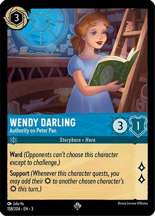 Wendy Darling - Authority on Peter Pan (158/204) - Into the Inklands Cold Foil - Premium Lorcana Single from Into the Inklands - Just $0.65! Shop now at Game Crave Tournament Store