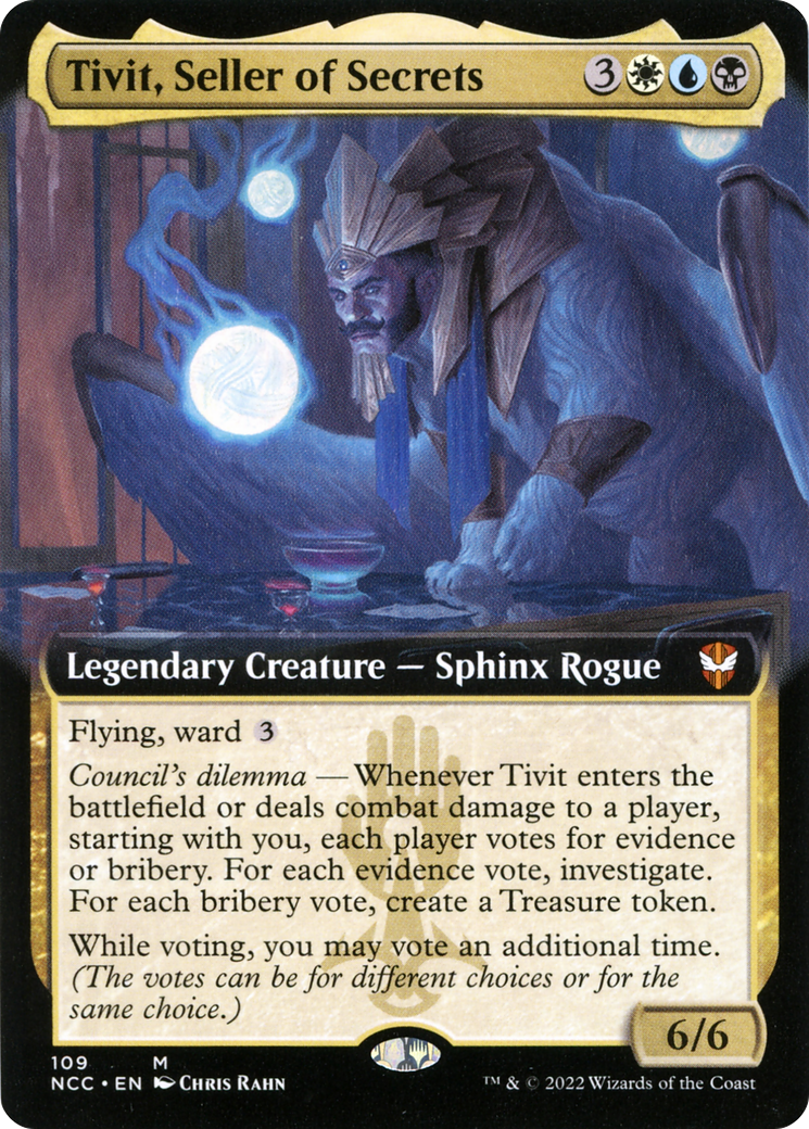 Tivit, Seller of Secrets (NCC-109) - New Capenna Commander: (Extended Art) Foil - Premium MTG Single from Wizards of the Coast - Just $2.81! Shop now at Game Crave Tournament Store