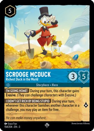 Scrooge McDuck - Richest Duck in the World (154/204) - Into the Inklands Cold Foil - Premium Lorcana Single from Into the Inklands - Just $0.34! Shop now at Game Crave Tournament Store