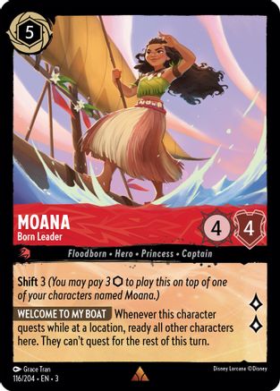 Moana - Born Leader (116/204) - Into the Inklands Cold Foil - Premium Lorcana Single from Into the Inklands - Just $0.26! Shop now at Game Crave Tournament Store