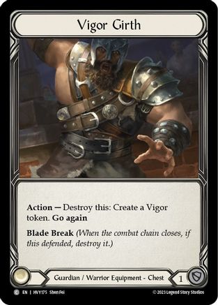 Vigor Girth (HVY175) - Heavy Hitters Cold Foil - Premium Flesh And Blood Single from Legend Story Studios - Just $1.05! Shop now at Game Crave Tournament Store