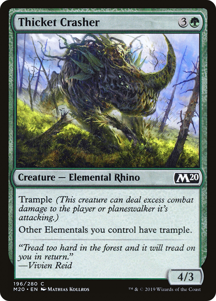Thicket Crasher (M20-196) - Core Set 2020 - Premium MTG Single from Wizards of the Coast - Just $0.08! Shop now at Game Crave Tournament Store