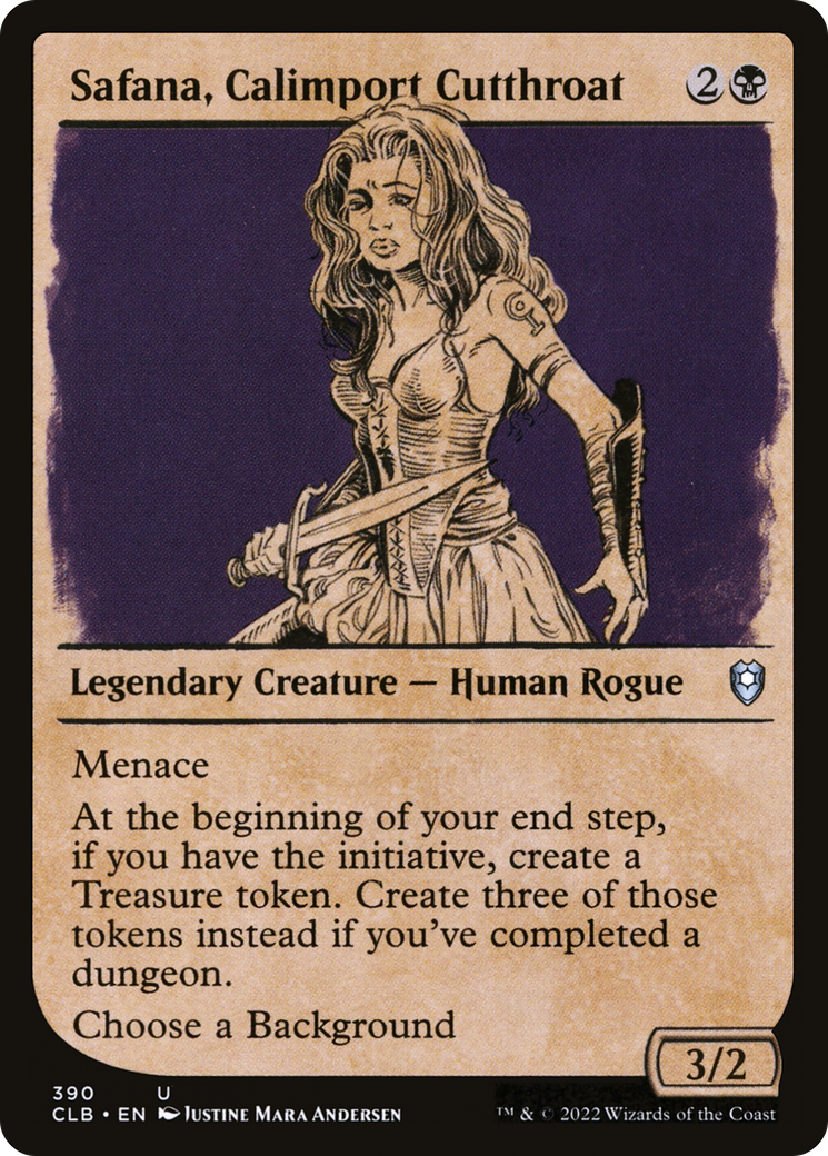 Safana, Calimport Cutthroat (CLB-390) - Commander Legends: Battle for Baldur's Gate: (Showcase) - Premium MTG Single from Wizards of the Coast - Just $0.08! Shop now at Game Crave Tournament Store