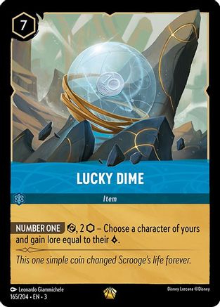 Lucky Dime (165/204) - Into the Inklands - Premium Lorcana Single from Into the Inklands - Just $2.21! Shop now at Game Crave Tournament Store