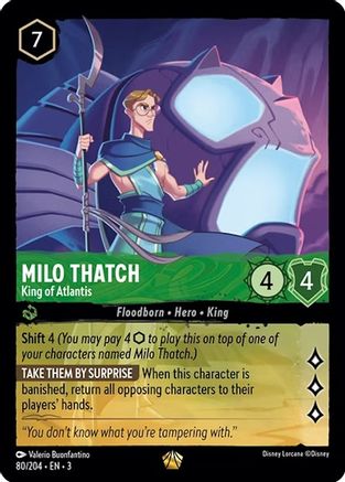 Milo Thatch - King of Atlantis (80/204) - Into the Inklands Cold Foil - Premium Lorcana Single from Into the Inklands - Just $1.65! Shop now at Game Crave Tournament Store