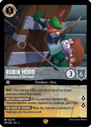 Robin Hood - Champion of Sherwood (190/204) - Into the Inklands Cold Foil - Premium Lorcana Single from Into the Inklands - Just $20.34! Shop now at Game Crave Tournament Store