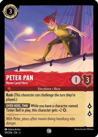 Peter Pan - Never Land Hero (119/204) - Into the Inklands Cold Foil - Premium Lorcana Single from Into the Inklands - Just $0.25! Shop now at Game Crave Tournament Store