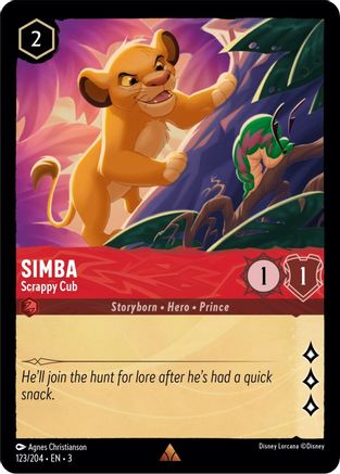 Simba - Scrappy Cub (123/204) - Into the Inklands Cold Foil - Premium Lorcana Single from Into the Inklands - Just $0.47! Shop now at Game Crave Tournament Store