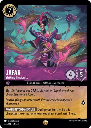 Jafar - Striking Illusionist (42/204) - Into the Inklands - Premium Lorcana Single from Into the Inklands - Just $5.44! Shop now at Game Crave Tournament Store