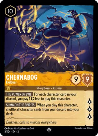 Chernabog - Evildoer (3/204) - Into the Inklands - Premium Lorcana Single from Into the Inklands - Just $0.56! Shop now at Game Crave Tournament Store