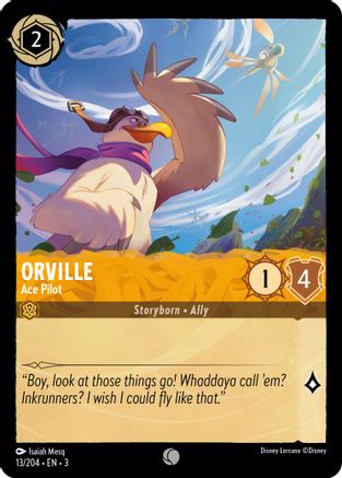 Orville - Ace Pilot (13/204) - Into the Inklands Cold Foil - Premium Lorcana Single from Into the Inklands - Just $0.25! Shop now at Game Crave Tournament Store