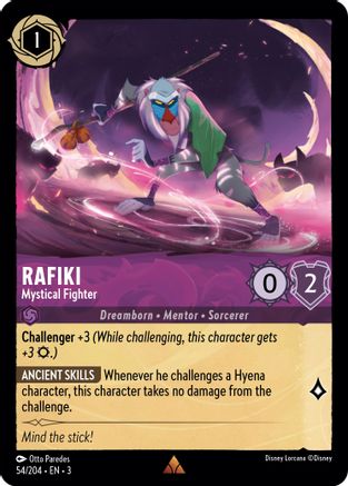 Rafiki - Mystical Fighter (54//204) - Into the Inklands - Premium Lorcana Single from Into the Inklands - Just $0.58! Shop now at Game Crave Tournament Store