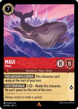 Maui - Whale (114//204) - Into the Inklands - Premium Lorcana Single from Into the Inklands - Just $0.25! Shop now at Game Crave Tournament Store