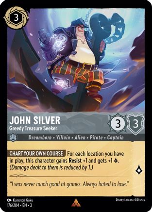 John Silver - Greedy Treasure Seeker (176/204) - Into the Inklands - Premium Lorcana Single from Into the Inklands - Just $0.30! Shop now at Game Crave Tournament Store