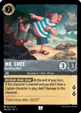 Mr. Smee - Bumbling Mate (184/204) - Into the Inklands - Premium Lorcana Single from Into the Inklands - Just $0.84! Shop now at Game Crave Tournament Store