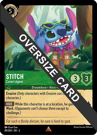 Stitch - Covert Agent (Oversized) (89//204) - Into the Inklands Cold Foil - Premium Lorcana Single from Into the Inklands - Just $2.77! Shop now at Game Crave Tournament Store