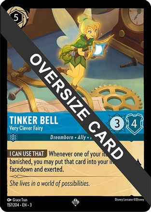 Tinker Bell - Very Clever Fairy (Oversized) (157/204) - Into the Inklands Cold Foil - Premium Lorcana Single from Into the Inklands - Just $3.15! Shop now at Game Crave Tournament Store