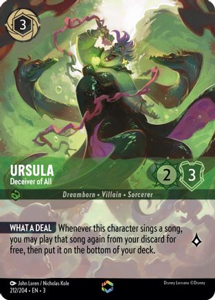 Ursula - Deceiver of All (Alternate Art) (212/204) - Into the Inklands Holofoil - Premium Lorcana Single from Into the Inklands - Just $159.54! Shop now at Game Crave Tournament Store