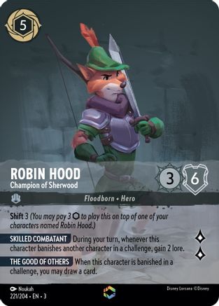 Robin Hood - Champion of Sherwood (Alternate Art) (221/204) - Into the Inklands Holofoil - Premium Lorcana Single from Into the Inklands - Just $129.82! Shop now at Game Crave Tournament Store