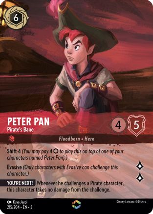 Peter Pan - Pirate's Bane (Alternate Art) (215/204) - Into the Inklands Holofoil - Premium Lorcana Single from Into the Inklands - Just $142.99! Shop now at Game Crave Tournament Store