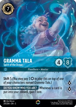 Gramma Tala - Spirit of the Ocean (Alternate Art) (217/204) - Into the Inklands Holofoil - Premium Lorcana Single from Into the Inklands - Just $88.22! Shop now at Game Crave Tournament Store