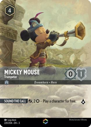 Mickey Mouse -Trumpeter (Alternate Art) (220/204) - Into the Inklands Holofoil - Premium Lorcana Single from Into the Inklands - Just $48.26! Shop now at Game Crave Tournament Store