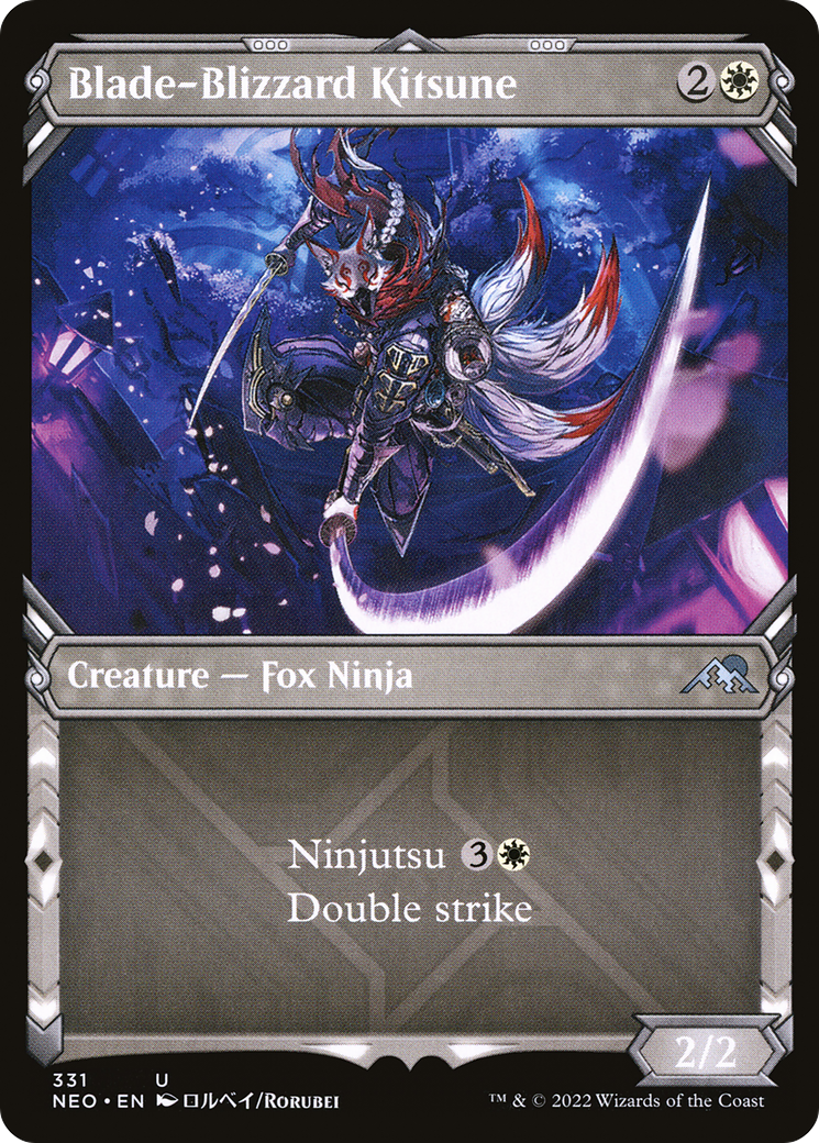 Blade-Blizzard Kitsune (NEO-331) - Kamigawa: Neon Dynasty: (Showcase) Foil - Premium MTG Single from Wizards of the Coast - Just $0.08! Shop now at Game Crave Tournament Store