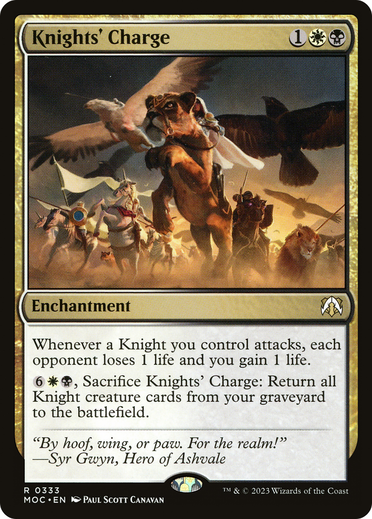 Knights' Charge (MOC-333) - March of the Machine Commander - Premium MTG Single from Wizards of the Coast - Just $0.35! Shop now at Game Crave Tournament Store