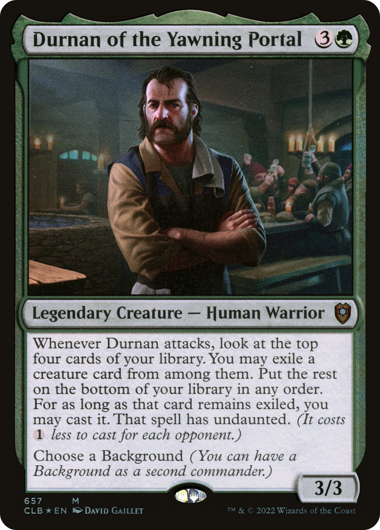 Durnan of the Yawning Portal (CLB-657) - Commander Legends: Battle for Baldur's Gate Foil - Premium MTG Single from Wizards of the Coast - Just $0.25! Shop now at Game Crave Tournament Store