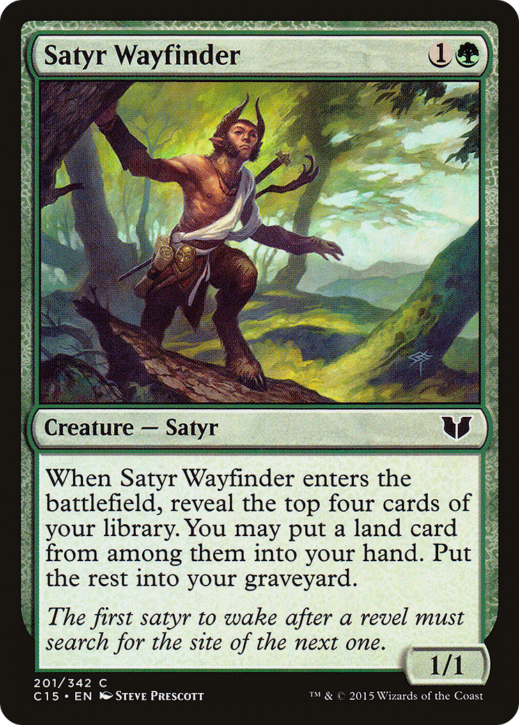 Satyr Wayfinder (C15-201) - Commander 2015 - Premium MTG Single from Wizards of the Coast - Just $0.21! Shop now at Game Crave Tournament Store