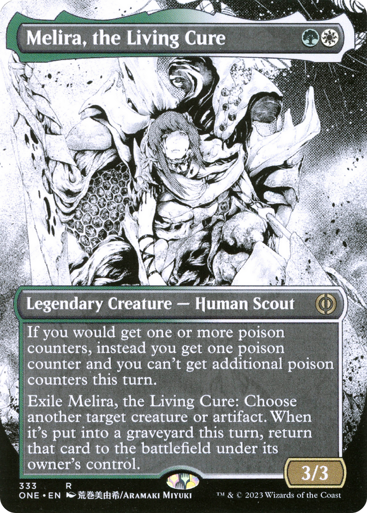 Melira, the Living Cure (ONE-333) - Phyrexia: All Will Be One: (Showcase) (Borderless) Foil - Premium MTG Single from Wizards of the Coast - Just $0.25! Shop now at Game Crave Tournament Store