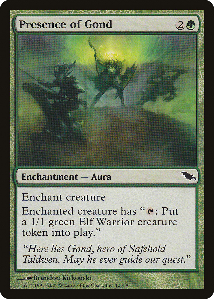 Presence of Gond (SHM-125) - Shadowmoor - Premium MTG Single from Wizards of the Coast - Just $0.08! Shop now at Game Crave Tournament Store