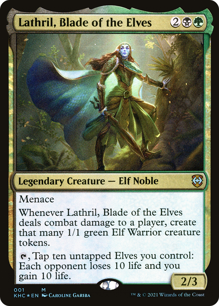 Lathril, Blade of the Elves (KHC-001) - Kaldheim Commander Foil - Premium MTG Single from Wizards of the Coast - Just $0.66! Shop now at Game Crave Tournament Store
