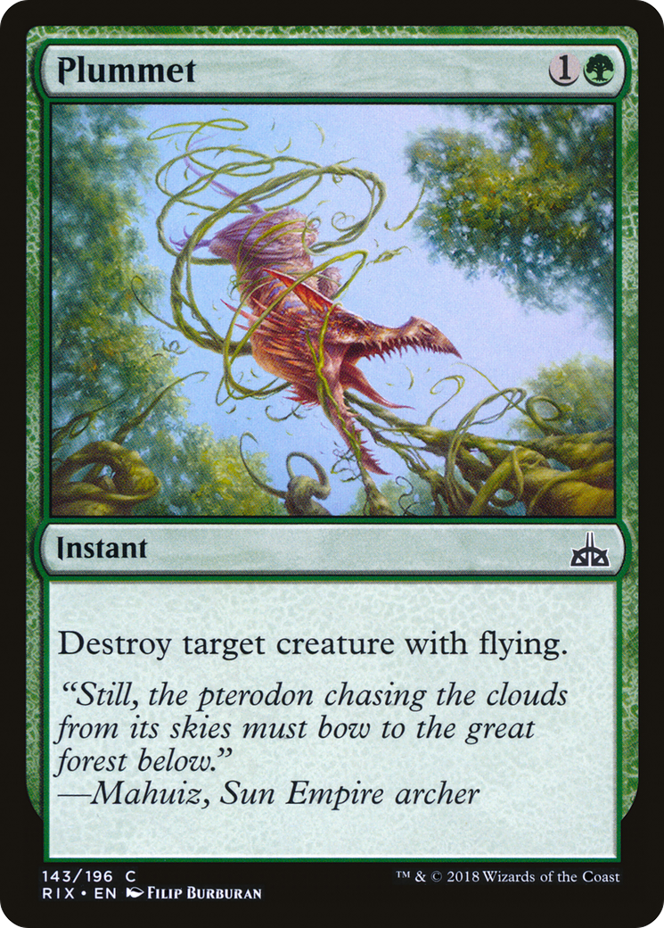 Plummet (RIX-143) - Rivals of Ixalan Foil - Premium MTG Single from Wizards of the Coast - Just $0.74! Shop now at Game Crave Tournament Store