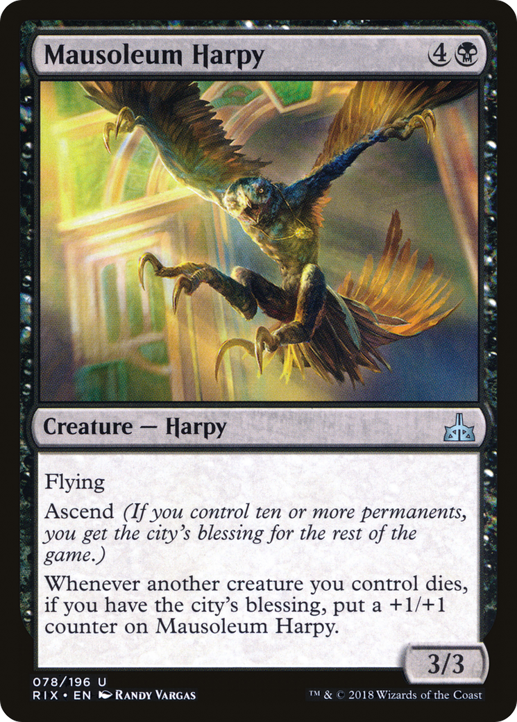 Mausoleum Harpy (RIX-078) - Rivals of Ixalan - Premium MTG Single from Wizards of the Coast - Just $0.25! Shop now at Game Crave Tournament Store