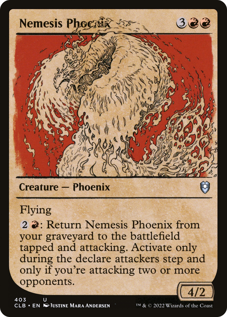 Nemesis Phoenix (CLB-403) - Commander Legends: Battle for Baldur's Gate: (Showcase) Foil - Premium MTG Single from Wizards of the Coast - Just $0.08! Shop now at Game Crave Tournament Store