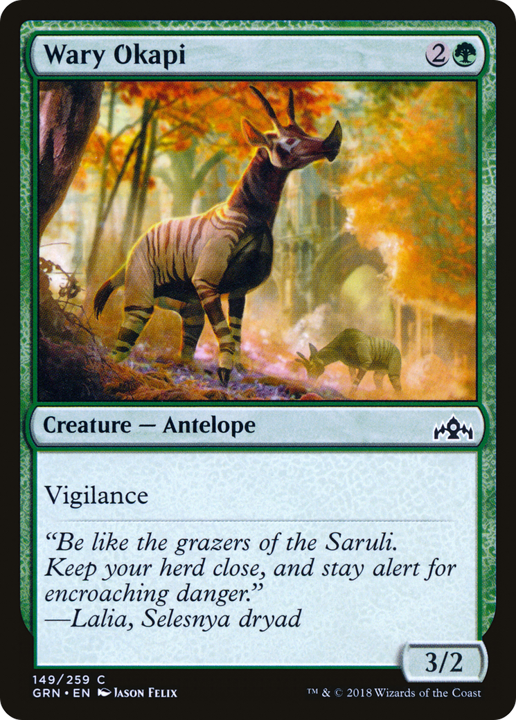 Wary Okapi (GRN-149) - Guilds of Ravnica - Premium MTG Single from Wizards of the Coast - Just $0.18! Shop now at Game Crave Tournament Store