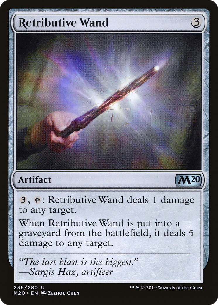 Retributive Wand (M20-236) - Core Set 2020 Foil - Premium MTG Single from Wizards of the Coast - Just $0.08! Shop now at Game Crave Tournament Store