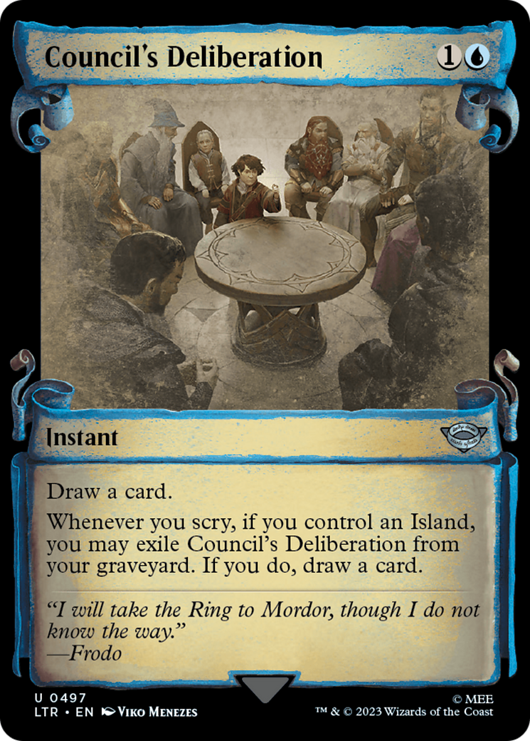 Council's Deliberation (LTR-497) - The Lord of the Rings: Tales of Middle-earth: (Showcase) - Premium MTG Single from Wizards of the Coast - Just $0.08! Shop now at Game Crave Tournament Store